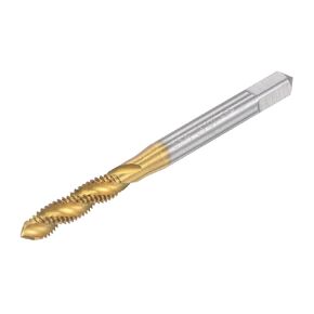 uxcell Spiral Flute Threading Tap 10-32 UNF, HSS (High Speed Steel) Titanium Plated Machine Thread Screw Tap 3 Flutes Tapping Tool H2 Tolerance