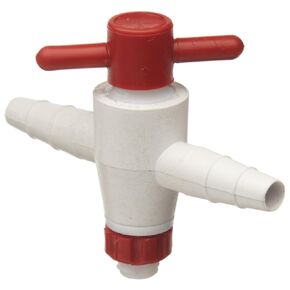 SP Bel-Art Two-Way Stopcock for ¼ in. to ⅜ in. Tubing; 2mm Bore, PTFE (F30890-0000)