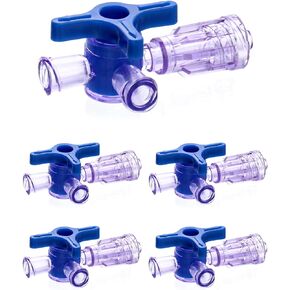 QWORK 3-Way Stopcocks with Luer Connection, Medical Injection Stopcock, Sterile, 10 Pack