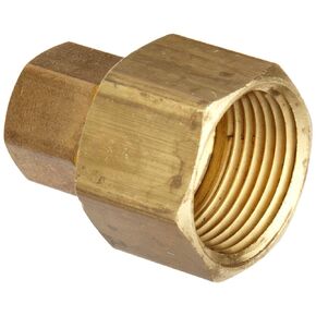 Anderson Metals Brass Tube Fitting, Coupling, 3/16" Compression x 1/4" Female Pipe