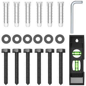 HOME VISION Lag Bolt Kit for TV Wall Mount, Including M7x55mm Lag Bolts, Wall Anchors, Washers, Allen Key, Bubble Level, for Wood Stud/Brick/Concrete Wall Installation