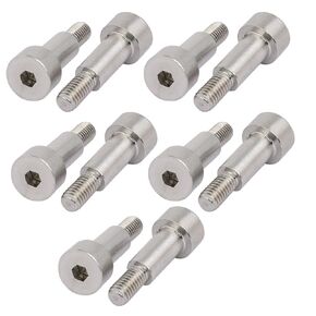 uxcell 10pcs 304 Stainless Steel Hex Socket Shoulder Bolt 8mm Shoulder Dia 6mm Shoulder Length M6 Thread