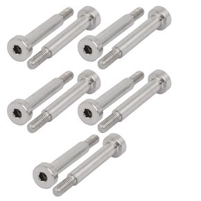 uxcell 10pcs 304 Stainless Steel Hex Socket Shoulder Bolt 5mm Shoulder Dia 20mm Shoulder Length M4 Thread