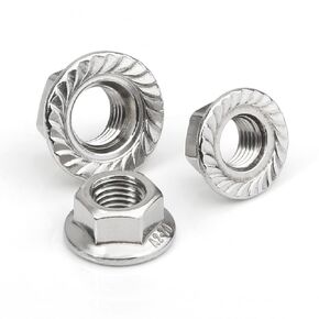 M3 Serrated Flange Nuts (100 Pieces), M3x0.5mm Pitch Hex Flange Lock Nut, 18-8 Stainless Steel Metric Hexagonal Lock Nut, Bright Finish, Full Thread，UNC