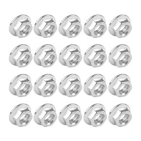 Flange Nut M5x0.8mm Stainless Steel 304 Hex Bolts Cap Lock Nut Anti-Slip Fasteners Pack of 50