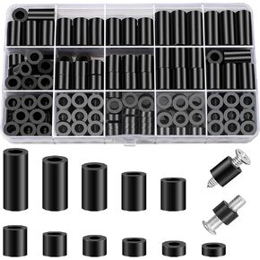 1150 Pcs Electrical Outlet Screws Spacers,Black Nylon Round Spacer ID 3.2mm﹠4.2mm,OD 7mm, 3mm 5mm 6mm 8mm 10mm 12mm 15mm Length,Suitable for M3 M4 Screws Hardware Spacer Bracket in Kuwait