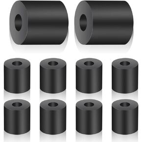 10Pcs Tear Resistant Multi-Purpose Rubber Spacer 1" OD x 3/8" ID x 1" Thick Rubber Bushing Solid Smooth Round Neoprene Rubber Washers for Car,Motor,Bars Accessories