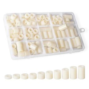 Black ABS Round Washers ID 6.2mm,OD 11mm, 3mm 4mm 5mm 6mm 8mm 10mm 15mm 18mm 20mm Length, Assortment Kit, Non-Threaded, Suitable for M6 Screws Hardware Spacer Bracket