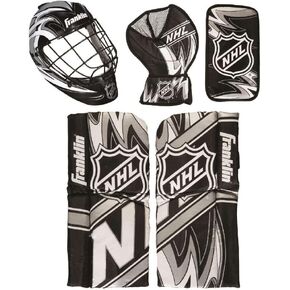 Franklin Sports 12436 NHL Mini Hockey Goalie Equipment with Mask Set, Colors May Vary, 4-10 yrs