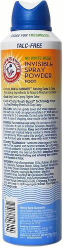 بخاخ مسحوق القدم غير المرئي من آرم آند هامر يزيل رائحة القدم ويمتص الرطوبة والعرق أثناء الرش الشفاف 7 أونصة (عبوة من قطعتين) in Kuwait