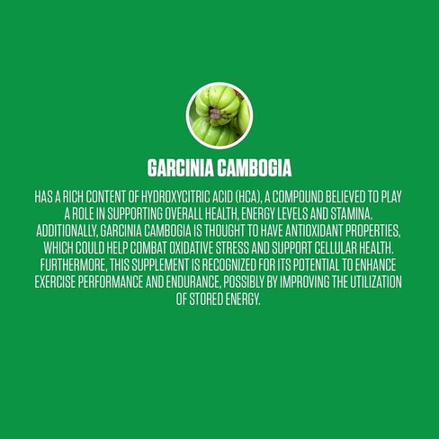 Garcinia Cambogia Extra Strength | #1 New Garcinia Cambogia Supplement Plus Potassium Chloride, Calcium Carbonate & Chromium Amino Acid | Increase Energy & Stamina - 60 Vegan Capsules in Kuwait