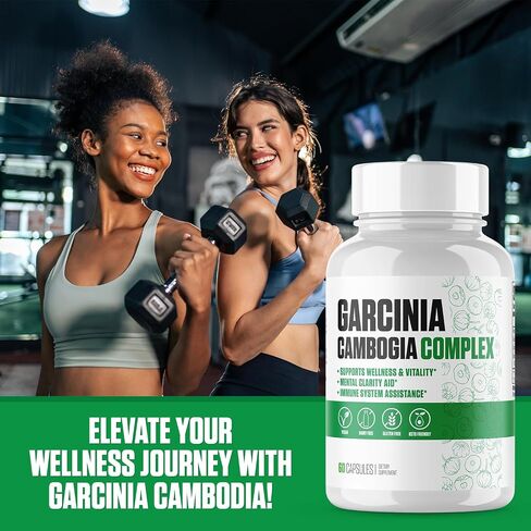 Garcinia Cambogia Extra Strength | #1 New Garcinia Cambogia Supplement Plus Potassium Chloride, Calcium Carbonate & Chromium Amino Acid | Increase Energy & Stamina - 60 Vegan Capsules in Kuwait