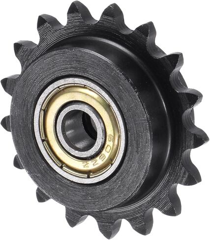 Idler Sprocket - [معرف 17 سن × 6 مم] من الفولاذ الكربوني مع محمل فردي لآلات الطحن والحفر للاستخدام ISO 04C | مسافة 1/4 بوصة، 25 سلسلة in Saudi Arabia