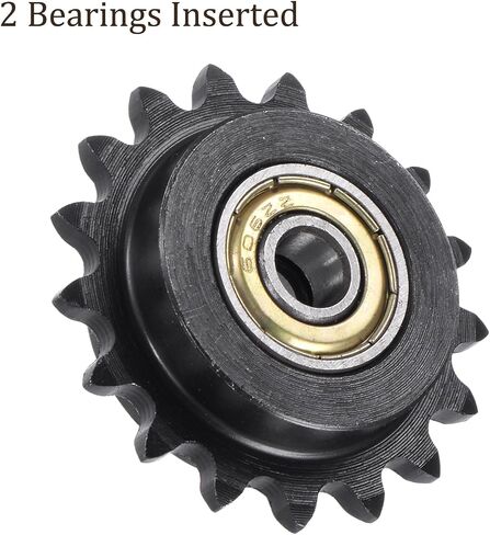 Idler Sprocket - [معرف 17 سن × 6 مم] من الفولاذ الكربوني مع محمل فردي لآلات الطحن والحفر للاستخدام ISO 04C | مسافة 1/4 بوصة، 25 سلسلة in Saudi Arabia