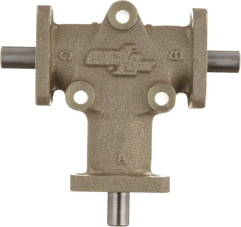 R3103 محرك تروس مخروطي بزاوية قائمة Anglgear، تركيب عالمي، عمودان للإخراج، 3 فلنجات، بوصة، قطر العمود 3/8 بوصة، نسبة 1:1، 34 حصان عند 1750 دورة في الدقيقة in Kuwait