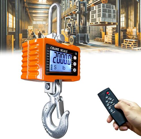 Hanging Scales Digital Weight, 2000LBS Crane Scale with Remote Control, High Precision Heavy Duty Industrial Scale with CE Certified for Farm, Deer, Hunting, Construction in Kuwait
