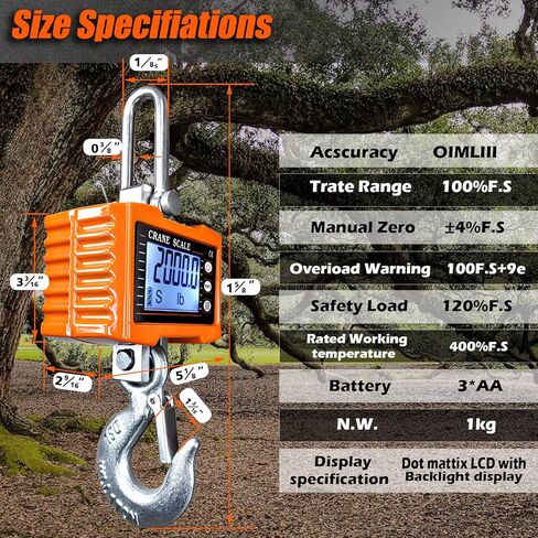 Hanging Scales Digital Weight, 2000LBS Crane Scale with Remote Control, High Precision Heavy Duty Industrial Scale with CE Certified for Farm, Deer, Hunting, Construction in Kuwait