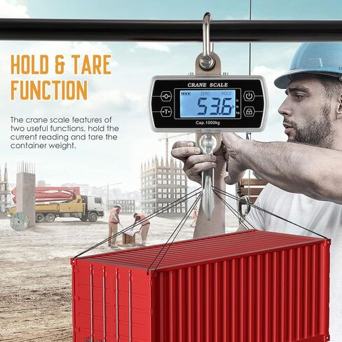 مقياس الرافعة الرقمي Bonvoisin 2200 رطل/1000 كجم، مقياس معلق صناعي رقمي شديد التحمل للمزارع، رافعة كبيرة محمولة، مقياس الألعاب البرية كجم/رطل/ن (2200 رطل) in Kuwait