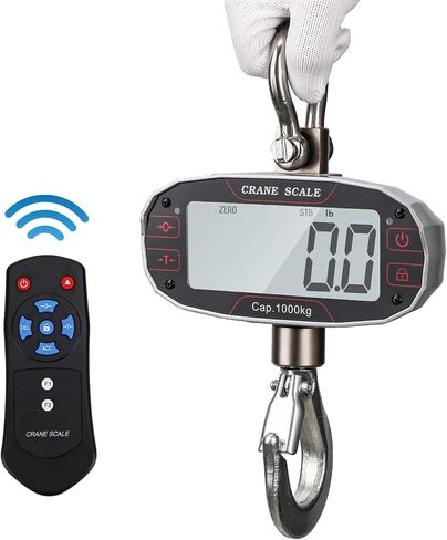 مقياس الرافعة الرقمي Bonvoisin 2200 رطل/1000 كجم، مقياس معلق صناعي رقمي شديد التحمل للمزارع، رافعة كبيرة محمولة، مقياس الألعاب البرية كجم/رطل/ن (2200 رطل) in Kuwait