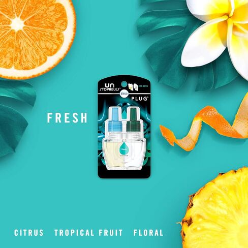 معطر الهواء فيبريز أنستوبابلز المقاوم للروائح الكريهة، منعش، (2) .87 أونصة سائلة. أوقية. إعادة تعبئة الزيت in Saudi Arabia