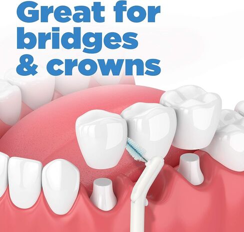 GUM Proxabrush Go-Betweens Refills - Wide - Compatible with GUM Permanent Handle - Reusable Interdental Brushes - Soft Bristled Dental Picks, 16ct in Saudi Arabia