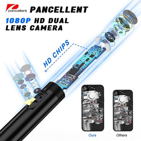 Dual Lens 1080P Endoscope Snake Inspection Camera, Pancellent Type C Borescope, WiFi Scope Camera with 6 LED Lights for Android and iOS Smartphone, iPhone, iPad, Samsung (9.84FT) in Saudi Arabia