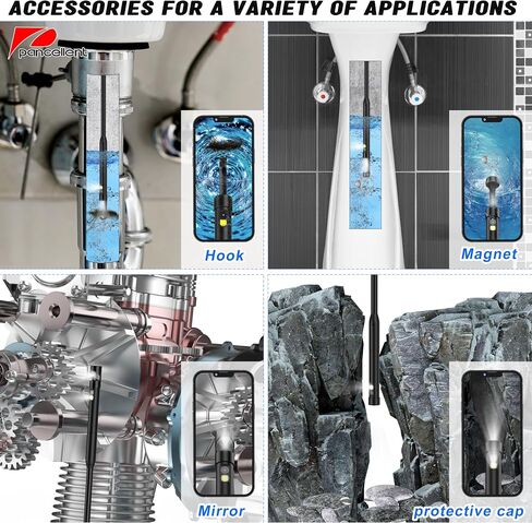 Dual Lens 1080P Endoscope Snake Inspection Camera, Pancellent Type C Borescope, WiFi Scope Camera with 6 LED Lights for Android and iOS Smartphone, iPhone, iPad, Samsung (9.84FT) in Saudi Arabia