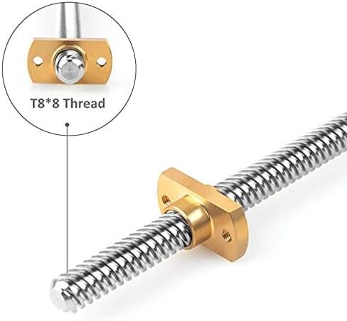 Redrex 365mm T8 Z Axis Lead Screw Z Rod Stainless Steel Threaded Rod with Brass Nut Z-axis Upgrade Kit for Ender 3 V2/Ender 3 V2 Neo/Ender 3 Pro/Ender 3/Ender 3 Neo/Voxelab 3D Printer in Saudi Arabia