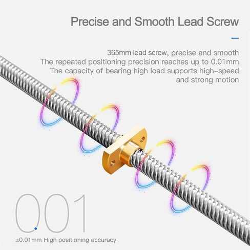 Redrex 365mm T8 Z Axis Lead Screw Z Rod Stainless Steel Threaded Rod with Brass Nut Z-axis Upgrade Kit for Ender 3 V2/Ender 3 V2 Neo/Ender 3 Pro/Ender 3/Ender 3 Neo/Voxelab 3D Printer in Saudi Arabia