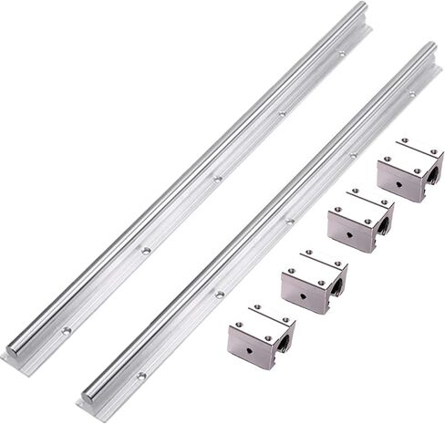 قطعتان من دليل السكك الحديدية الخطية SBR16-2000mm + 4 قطع SBR16UU كتلة محمل منزلق من النوع المربع، السكك الحديدية الخطية 16 مم الطول الإجمالي 78.7 بوصة/2000 مم للسكك الحديدية الخطية المدعومة بالكامل in Kuwait