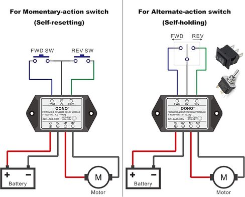 OONO Forward and Reverse Relay Module for Motor/Linear Actuator, Reversing Relay Module (DC 12V) in Kuwait