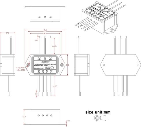 OONO Forward and Reverse Relay Module for Motor/Linear Actuator, Reversing Relay Module (DC 12V) in Kuwait