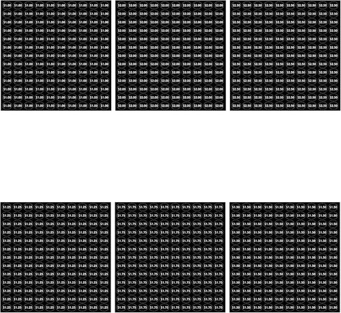 6 أسعار للاستخدام: هناك 6 أنواع من ملصقات أسعار آلات البيع لتختار منها، وهي 1.00 دولار، 1.25، 1.50، 1.75، 2.00، 2.50، يمكنك استخدامها حسب حاجتك (أسود) in Kuwait