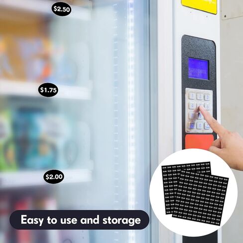 6 أسعار للاستخدام: هناك 6 أنواع من ملصقات أسعار آلات البيع لتختار منها، وهي 1.00 دولار، 1.25، 1.50، 1.75، 2.00، 2.50، يمكنك استخدامها حسب حاجتك (أسود) in Kuwait