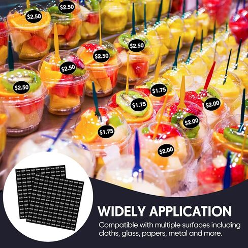 6 أسعار للاستخدام: هناك 6 أنواع من ملصقات أسعار آلات البيع لتختار منها، وهي 1.00 دولار، 1.25، 1.50، 1.75، 2.00، 2.50، يمكنك استخدامها حسب حاجتك (أسود) in Kuwait