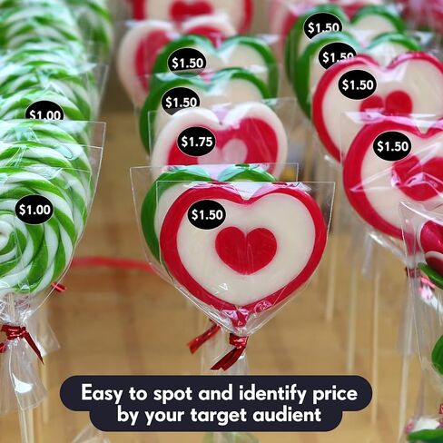 6 أسعار للاستخدام: هناك 6 أنواع من ملصقات أسعار آلات البيع لتختار منها، وهي 1.00 دولار، 1.25، 1.50، 1.75، 2.00، 2.50، يمكنك استخدامها حسب حاجتك (أسود) in Kuwait