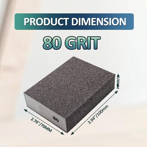 Luomorgo 6 Pcs 80 Grit Sanding Sponge, Coarse Sponge Sanding Blocks Set, Reusable Wet Dry Sanding Sponges for Metal, Drywall, Plastic, Wood, Paint (Rectangled) in Saudi Arabia