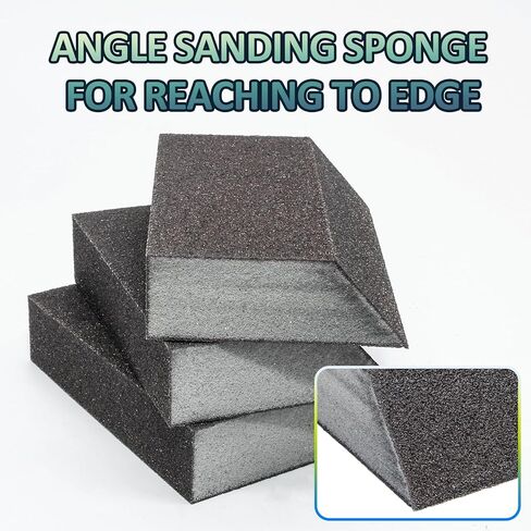 Luomorgo 6 Pcs 80 Grit Sanding Sponge, Coarse Sponge Sanding Blocks Set, Reusable Wet Dry Sanding Sponges for Metal, Drywall, Plastic, Wood, Paint (Rectangled) in Saudi Arabia