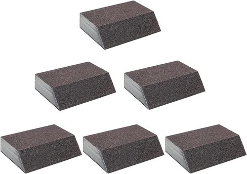 Luomorgo 6 Pcs 80 Grit Sanding Sponge, Coarse Sponge Sanding Blocks Set, Reusable Wet Dry Sanding Sponges for Metal, Drywall, Plastic, Wood, Paint (Rectangled) in Saudi Arabia