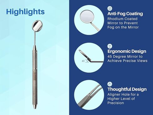 مجموعة فحص الأسنان، ملاقط مرآة ذات سطح مقاوم للانزلاق | أدوات طب الأسنان مجموعة أدوات العناية بالفم واستخدام العناية بالفم للحيوانات الأليفة | طقم أدوات نظافة الأسنان من الفولاذ المقاوم للصدأ ماركة ARTMAN in Kuwait
