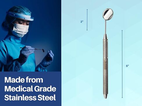 مجموعة فحص الأسنان، ملاقط مرآة ذات سطح مقاوم للانزلاق | أدوات طب الأسنان مجموعة أدوات العناية بالفم واستخدام العناية بالفم للحيوانات الأليفة | طقم أدوات نظافة الأسنان من الفولاذ المقاوم للصدأ ماركة ARTMAN in Kuwait