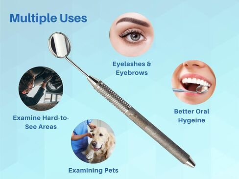 مجموعة فحص الأسنان، ملاقط مرآة ذات سطح مقاوم للانزلاق | أدوات طب الأسنان مجموعة أدوات العناية بالفم واستخدام العناية بالفم للحيوانات الأليفة | طقم أدوات نظافة الأسنان من الفولاذ المقاوم للصدأ ماركة ARTMAN in Kuwait