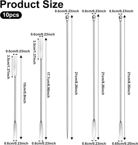10Pack Stainless Steel Lab Spatula Micro Scoop, Mini Metal Spatula Micro Sampling Scoop Double Ended Mixing Spoon Spatulas Micro Measuring Spoons Reagent Laboratory Spoon for Powders Gel Cap Filler in Saudi Arabia