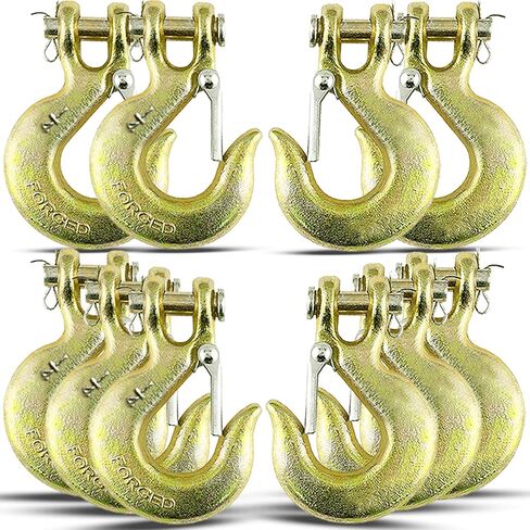 12 خطاف سلسلة مع مزلاج أمان، خطافات سلسلة أمان 1/4 بوصة، خطاف سحب G70 Clevis شديد التحمل، فتحة 1/2 بوصة، سعة 12,600 رطل in Saudi Arabia