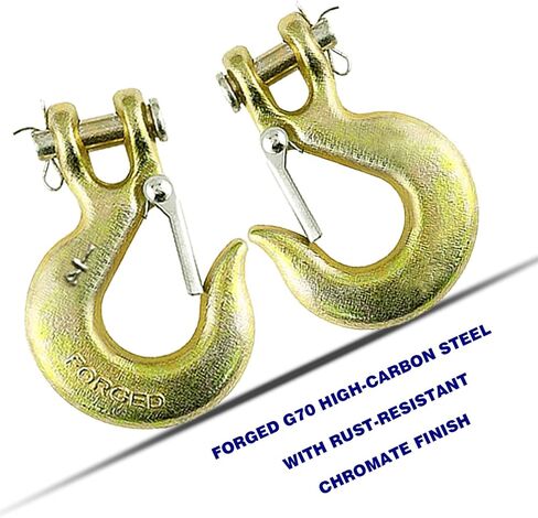 12 خطاف سلسلة مع مزلاج أمان، خطافات سلسلة أمان 1/4 بوصة، خطاف سحب G70 Clevis شديد التحمل، فتحة 1/2 بوصة، سعة 12,600 رطل in Saudi Arabia