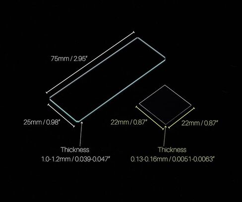 50 pcs Microscope Slides Blank Plain, Plus 100 pcs Coverslips Ultra-Clear Cover Glasses in Saudi Arabia