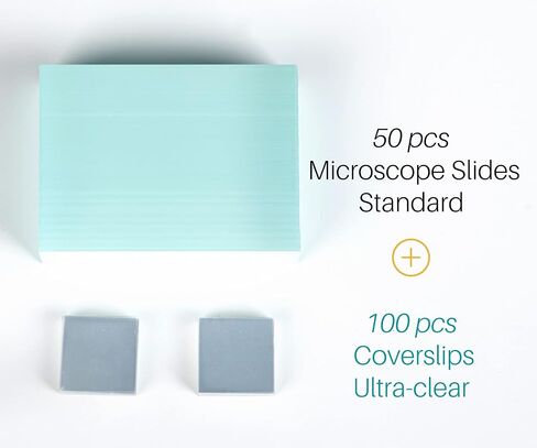 50 pcs Microscope Slides Blank Plain, Plus 100 pcs Coverslips Ultra-Clear Cover Glasses in Saudi Arabia