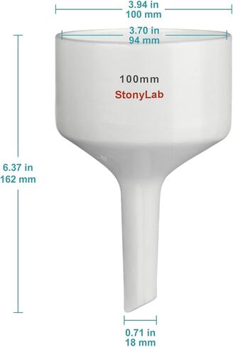 قمع بوخنر من البورسلين من StonyLab 100 مم، قمع فلتر من البورسلين OD 10 سم ID 9.2 سم للمختبر in Saudi Arabia