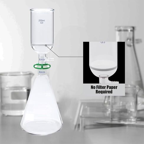G3 Buchner Funnel Filtering Kit, Suction Filtration Device, 1000ml Erlenmeyer Flask and 250ml Buchner Funnel, Borosilicate Glass Lab Vacuum Filtration Distillation Apparatus in Saudi Arabia