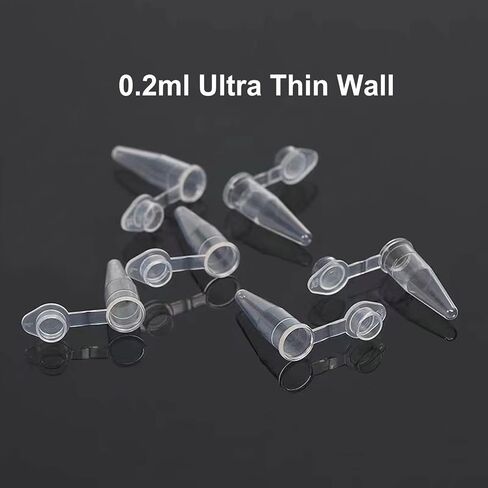 أنابيب PCR - أنبوب PCR سعة 0.2 مل مع أغطية مسطحة، جدار رفيع للغاية، خالي من DNase/RNase، عبوة من 1000 in Kuwait